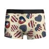 Calzoncillos bóxer de seda de leche con cintura media y elásticos para hombre, con estampado del Día de la Independencia de Amazon, transfronterizos