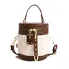 Bolso Cubo de Moda y Sencillo para Mujer 2025 Nuevo Bolso Cruzado Elegante Bolso de Mano Tejido Versátil y Moderno Bolso Cubo