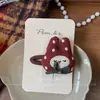 Nuevo Estilo Coreano Dulce Rojo Dibujos Animados Pasador Tela Niños Lado Roto Flequillo Clip Accesorios para el Cabello de Niña Hechos a Mano