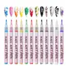 Pluma Graffiti para Uñas Acrílicas, Pluma para Pintar Uñas, Marcador Secado Rápido DIY, Pluma para Arte de Uñas con Dibujo de Flores Coloridas, Contorneado y Dibujo de Líneas