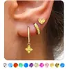Pendientes de aro de cartílago transfronterizos de Amazon, pendientes de piedra de nacimiento, conjunto de pendientes multicolor de moda y simple para mujer