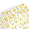 Pó glitter adesivos tridimensionais grátis adesivos brilhantes DIY letras e números em pó dourado adesivos autoadesivos