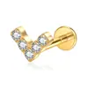 Brincos de Pino Zeming em Liga de Titânio Puro Zircônia Pequenos Piercings de Cartilagem do Ouvido Pino Interno Cravejado com Diamantes Piercings para Lábio Joias para Piercing Pinos para Lábio F136