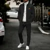Amazon Transfronterizo Nuevo Traje Casual de Waffle Color Sólido Bolsillo Solapa Botón Chaqueta de Trabajo Pantalones de Trabajo
