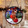 Meia de Natal Pingente Colorido de Vidro Ornamento de Vidro para Casa Decoração de Janela Jogo de Sol para Jardim
