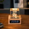 Luz Noturna de Cristal para Relógio Cubo de Nuvem Ornamento de Mesa Luminária de Cabeceira Árvore de Cristal Presente de Natal para Meninas Transfronteiriço