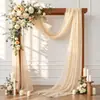 Decoración de Tul para Ambiente de Boda al Aire Libre Transfronteriza Europea y Americana Diseño Arco de Fondo para Escena de Boda Tul de Alta Gama