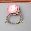 Nuevo Pulsera Zaki Lam Tejida a Mano Estilo Xizang con Nudo de Maíz, Pulsera de Cuerda de Algodón Retorcida a Mano Estilo Xizang Hecha a Mano Finamente Elaborada