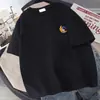 Comércio Exterior Verão Gola Redonda Pesada Manga Três Quartos Solta Estampada Camiseta Masculina Nova Casual Manga Curta Tamanho Grande Roupa Masculina