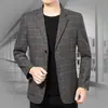 Chaqueta de Traje Casual de Negocios Estilo Nuevo Primavera y Otoño 2025 para Hombres de Mediana Edad y Mayores, Blazer Delgado de Corte Amplio