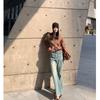 Chinelo de Salto Anabela Novo de Primavera e Verão para Mulheres Estilo Coreano Férias na Praia Chinelos de Salto Médio Chinelos para Uso Externo para Mulheres