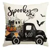 Funda de Almohada de Lino Fantasma Bruja de Halloween Más Vendida en Amazon Transfronterizo Cojín Decorativo para Sofá Dropshipping