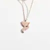 Pingente de Raposa Pequena Colar Simples de Aço Titânio Joias para Celebridades da Internet Femininas Ins Luxo Acessível Versátil Elegante Moda Corrente para Clavícula Feminina