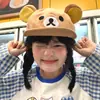 Gorra de Béisbol con Visera Plegable de Oso de Dibujos Animados Linda Estilo Japonés para Mujer 2025 Primavera/Verano Nueva Salida de Estudiante Dulce Fresca Gorra de Béisbol