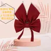 Corbata de moño uniforme JK Plumas Azul Marino Rojo Color Sólido Estilo Japonés Diagonal Estudiante Corbata de moño grande Accesorios de uniforme de marinero para mujeres y hombres