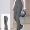 Calça de yoga levemente flare com efeito bumbum de pêssego, calça esportiva de cintura alta que levanta o bumbum para mulheres, calça flare justa para fitness, calça de yoga de perna larga