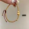 Nuevo Explosiones Color Oro Cepillado Calabaza Anillo Corredor Pulsera para Mujer Nuevo Estilo Retro Chino Cuerda de Mano Accesorios de Este Año de Vida