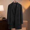 Casaco de Lã Pura Masculino Estilo Coreano Versão Slim Casaco 100% Lã Outono e Inverno Comprimento Médio Casaco de Algodão Corta-vento