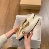 Zapatos planos de moda y versátiles para mujer, nuevos para 2026, estilo hada francesa de verano y otoño, zapatillas semiabiertas, zapatos slip-on Birkenstock para mujer
