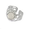 [Anillo de Fantasía Traceup] Anillo Abierto de Alta Gama de Piedra Lunar Francesa Personalizado Estilo Nicho Ins Anillo Simple para Mujeres