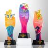 Micrófono de Danza Musical Trofeo de Cristal Ballet de Baile Discurso del Anfitrión Premios de Competición de Piano