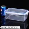 Caja de Plástico Transparente Rectangular para Conservar Alimentos Sellada Refrigerador Caja de Almuerzo Simple Tapa Calentable Caja de Almuerzo
