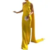 2026 Moda Femenina Europea y Americana Transfronteriza Verano Nuevo Elegante Vestido de Cinta de Color Sólido sin Hombros