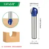 Faca redonda de 1/4 de polegada em prata-azul brilhante para marcenaria, aparo de bordas, arredondamento, chanfro de ângulo R, gravação e processamento CNC de móveis e painéis de madeira