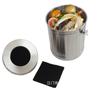 Desodorante de cozinha lixeira para lixo de cozinha com algodão filtrante aço inoxidável espessado balde de metal para fertilizante lixeira para lixo de cozinha