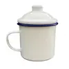 Pote de Chá de Ferro Esmaltado Retrô Antigo Enrolado Espesso Copo de Água Nostálgico Taça de Vinho Espessura do Copo 0.5
