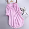 Camisa Larga de Manga Larga Holgada a Rayas para Mujer, Venta Caliente, Exclusiva Transfronteriza para Primavera/Verano 2025 en Amazon y Aliexpress