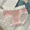 Calcinha Feminina Antibacteriana de Algodão Puro com Reforço Estendido de 10A, Fofa Japonesa, Algodão Grau A, Cintura Média, que Abraça o Quadril