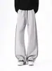 Pantalones de chándal de algodón pesado para hombre y mujer, estilo americano de verano, retazos, franja reflectante, deportivos, holgados, rectos, casuales