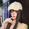 Boné Feminino Fresh Retro Forward para Viagem, Proteção Solar, Chapéu de Sol, Boina Pequena, Estilo Japonês, Versátil, Chapéu Bico de Pato Emagrecedor
