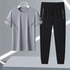 Traje Deportivo de Hielo y Seda de Secado Rápido para Correr para Hombre Ropa de Verano de Secado Rápido para Hombre Pantalones Cortos Ropa Deportiva de Manga Corta Pantalones de Cinco Cuartos Casual