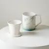 Taza de Cerámica con Orquídea Pintada a Mano de las Dinastías Tang y Song, Taza con Filtro para Té, Taza de Oficina con Tapa, Taza de Té con Revestimiento Interior, Taza Personal