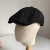 Blogger Mesmo Estilo Forward Cap Mulheres Verão Algodão Linho Respirável Vintage Ins Estilo Coreano Boina Britânica Reverse Cap Masculino