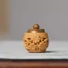 Nuevo Estilo Sándalo Tallado Hueco Caja de Sachet de Chica Conejito Accesorio DIY Colgante Adorno Colgante Adorno de Regalo Portátil