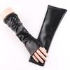 Guantes de Cuero Largos de Mujer para Discoteca Diseño de Moda a Juego con Pieles Guantes de Cuero de 40 Cm para Actuación de Baile