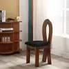 Silla de Comedor Vintage de Madera Maciza Estilo Francés, Silla con Respaldo para Uso Doméstico, Silla Nórdica, Silla con Respaldo de Diseñador Mid-Century, Silla de Tocador Minimalista, Clave