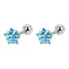Aretes de corazón de circonita de acero inoxidable con aguja fina de 0.8 mm, aretes aptos para dormir, joyería para perforaciones de oreja en forma de estrella