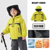 Abrigo de invierno estilo europeo para niños, impermeable, forrado de polar, ropa nueva para niños, conjunto de invierno cálido para niños y bebés