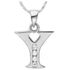 Comércio Exterior Joias Atacado Colares com 26 Letras do Alfabeto Inglês Banhados a Ouro Branco 18K Joias Acessórios Femininos Pingentes Personalizados
