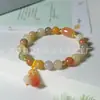 Pulsera de Jade Dorado Natural de Seda de Karamay, Xinjiang, Pulsera de Cuentas de Jade Calabaza de Cinco Colores, Pulsera de Joyería de Jadeíta