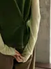 Chaleco de Punto con Lana de Nianbai + Pelo de Conejo, Cuello en U, Espalda con Abertura Ajustable, Uso Bidireccional NW5103