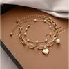 Pulsera Joker de Perlas de Corea del Sur para Mujer Estilo Ins Nicho de Alta Gama Acero Titanio Pulsera Pulsera de Pareja Pulsera Joyería Venta al por Mayor