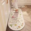 Tapete de Chão de Terra de Diatomáceas Estilo Americano High-End Retrô para Cozinha, Tapete de Pé Doméstico Absorvente de Água Secagem Rápida Antiderrapante, Tapete Resistente ao Desgaste e à Sujeira