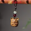 Sândalo Dourado Nova Versão dos Doze Signos do Zodíaco Pingente para Celular Pingente de Madeira para Bolsa Chaveiro Argola Lembrancinha