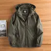 Jaqueta Masculina para Exterior, Jaqueta Tech à Prova de Três Elementos para Primavera e Outono, Casaco Casual Solto com Capuz, Jaqueta Corta-Vento para Exterior
