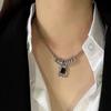 Collar de Acero de Titanio Transfronterizo con Cruz de Circonita que No se Desvanece para Hombre Versátil de Alta Gama Cadena Cubana Collar de Nicho Personalizado